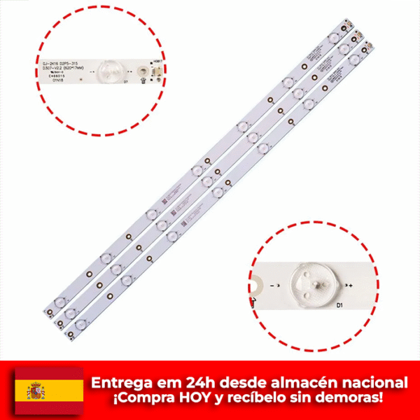 TIRAS LED LG 32" 32LJ500 32LH500D GJ-2K16 GEMINI-315 32PFS6401 KDL-32R330D 32PHS5301 32PFS5501 LB32080 V0 01P26