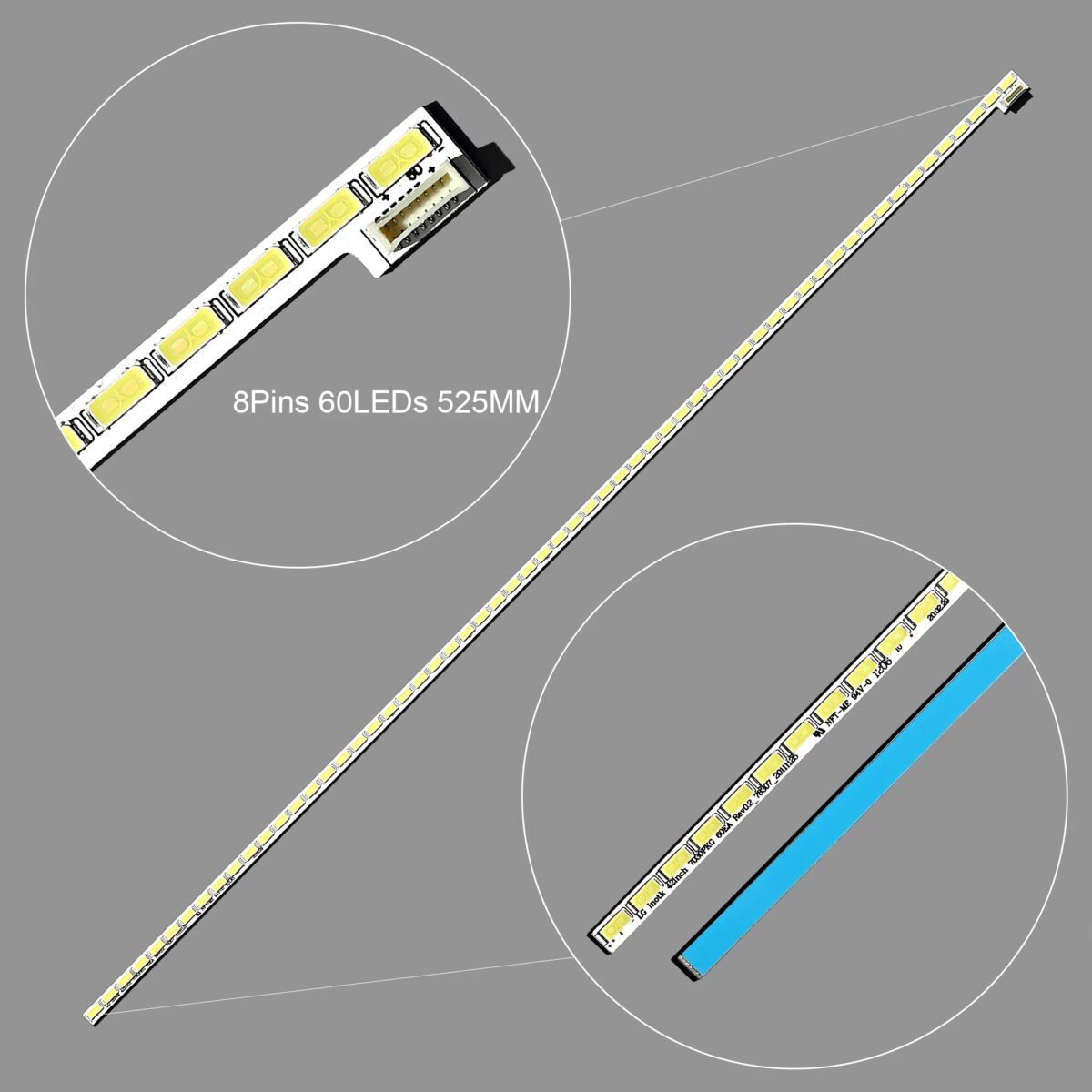 KIT TIRA DE LED para 42LS570T T420HVN01.0 74.42T23.001 7030PKG 60ea 42LS5600 42LS560T 42LS570S 42LS575S | 8 Pinos - Imagen 6