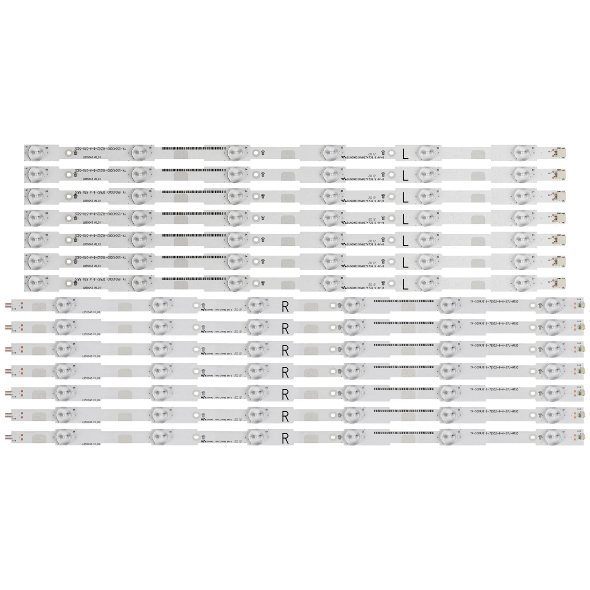 KIT TIRAS DE LED para PHILIPS 55PUH4900 55PUH6400 55PUK6400 55PUX6400 55PUT4900 55PUT6400 55HFL5010T/12 LB55037 V1 _ 03